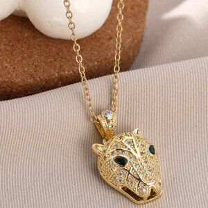 Brand New Leopard Necklace 18KGP with 18" Chain